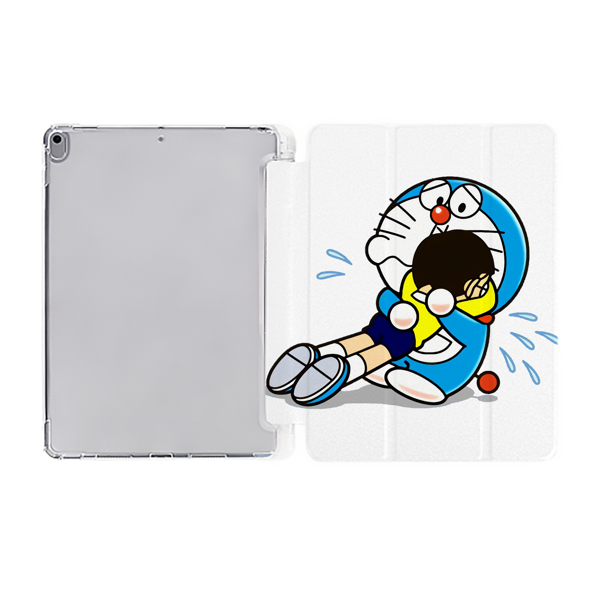 （画像用） ドラえもん Doraemon IPad ケース ペン収納付き 三つ折りスタンド PUレザー×シリコン 対応機種9.5/10.5/10.9インチ